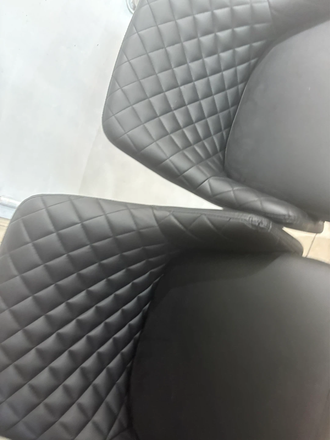Set of 2 Black Faux Leather Bar Stools - photo 4