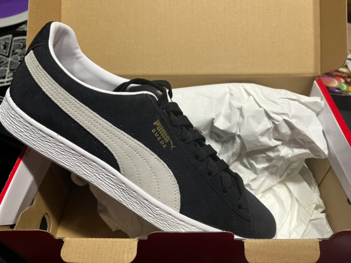 Puma Suede Classic XXI Men's Shoes - Black/White Size 11