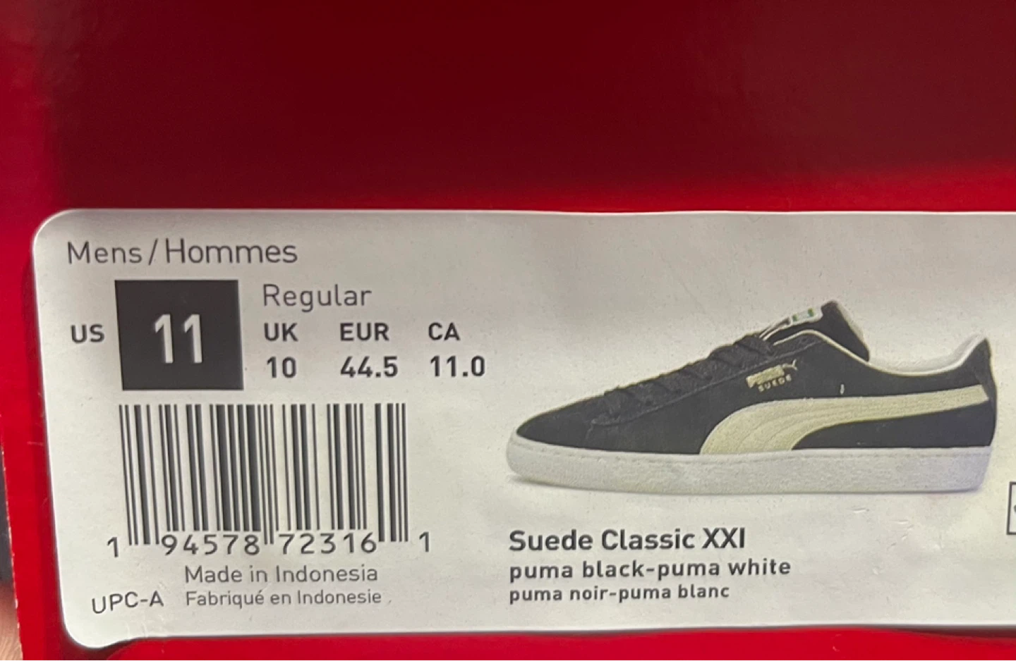 Puma Suede Classic XXI Men's Shoes - Black/White Size 11 - photo 4