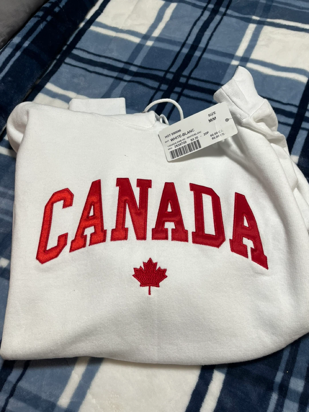 White Canada Embroidered Hoodie