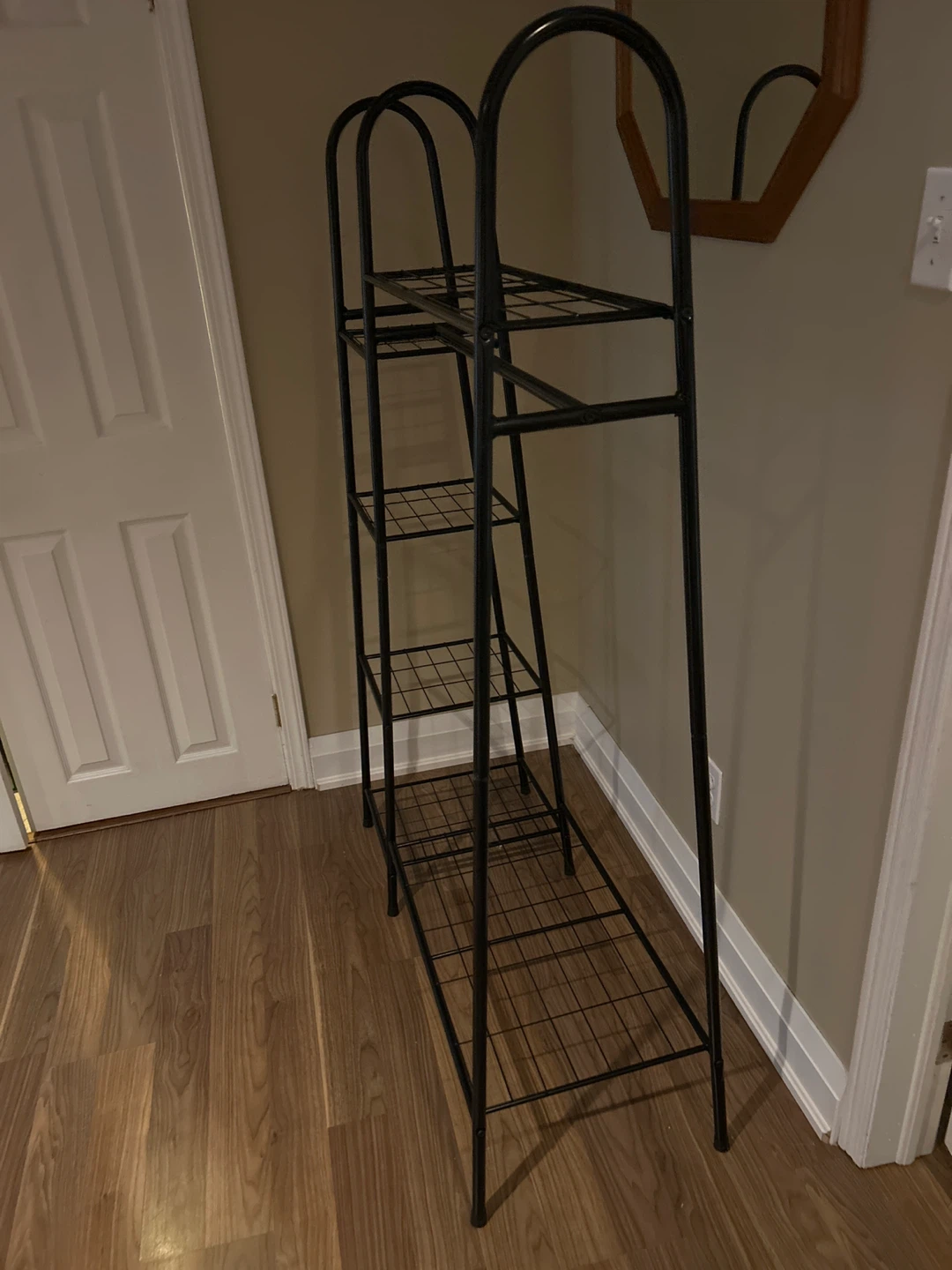Black Metal Clothing Rack with 4 Tier Shelves - photo 2