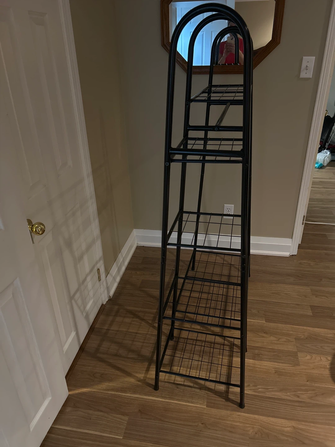 Black Metal Clothing Rack with 4 Tier Shelves - photo 3