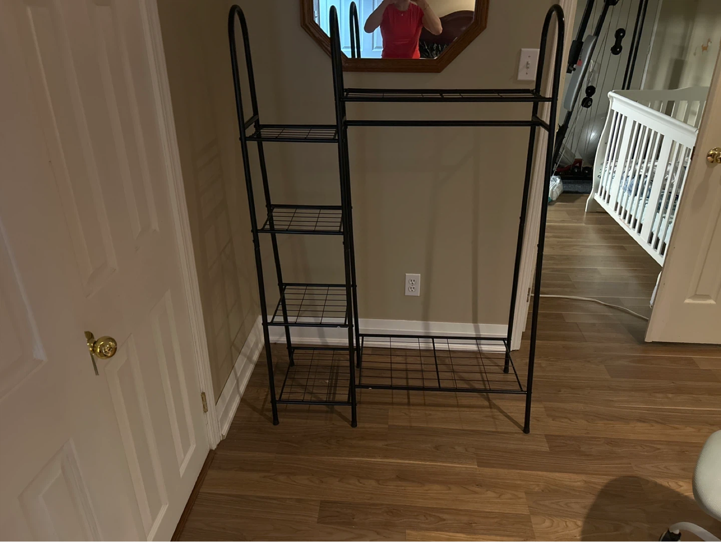 Black Metal Clothing Rack with 4 Tier Shelves