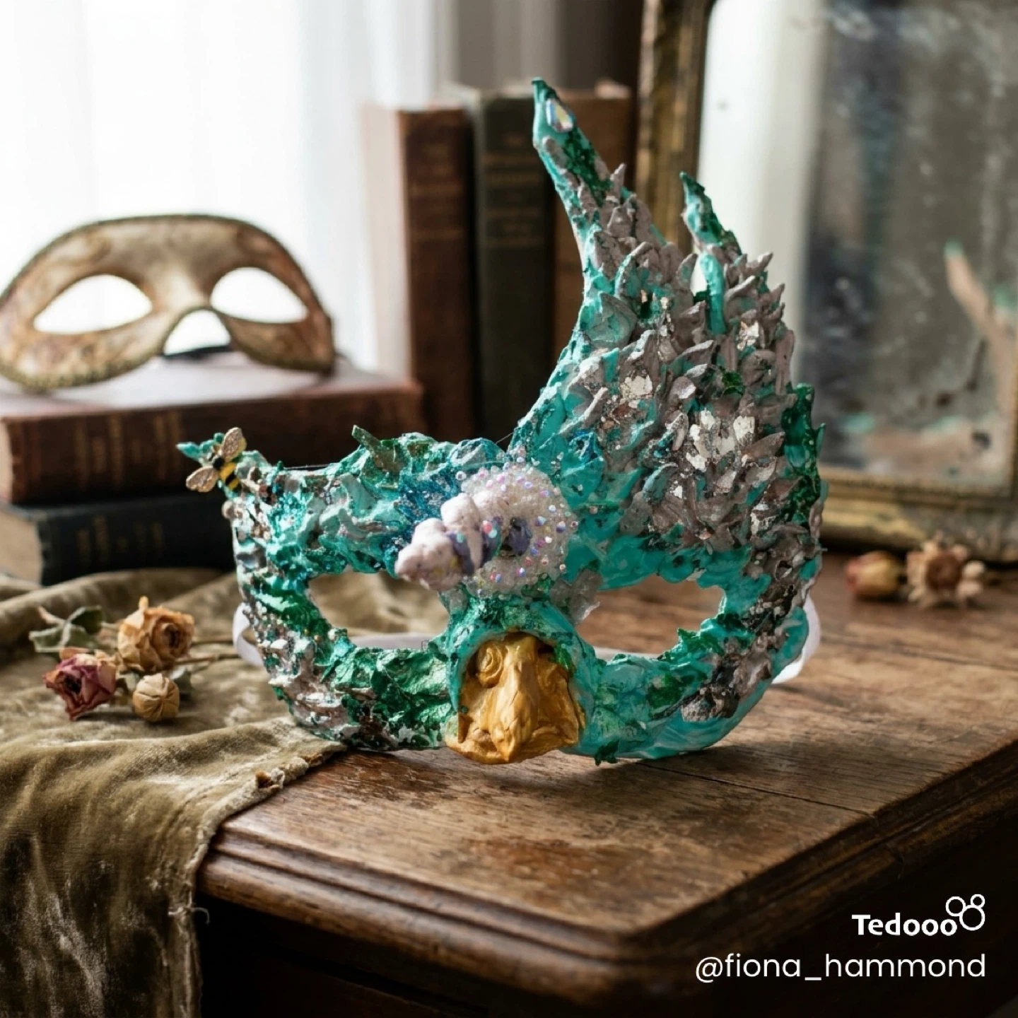 Handmade Fantasy Owl Unicorn Masquerade Mask