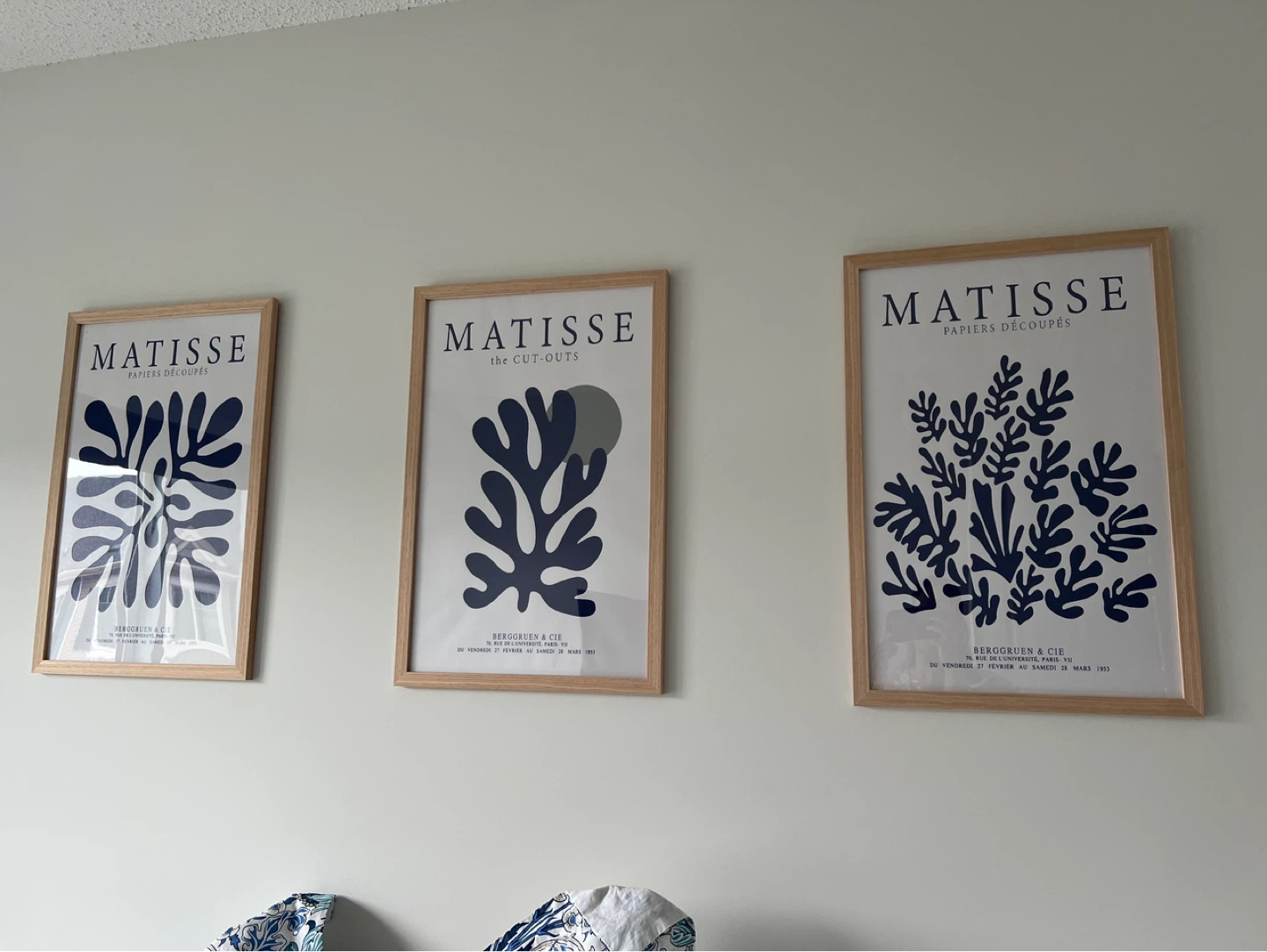 Set of 3 Framed Matisse Papieers Découpés Prints