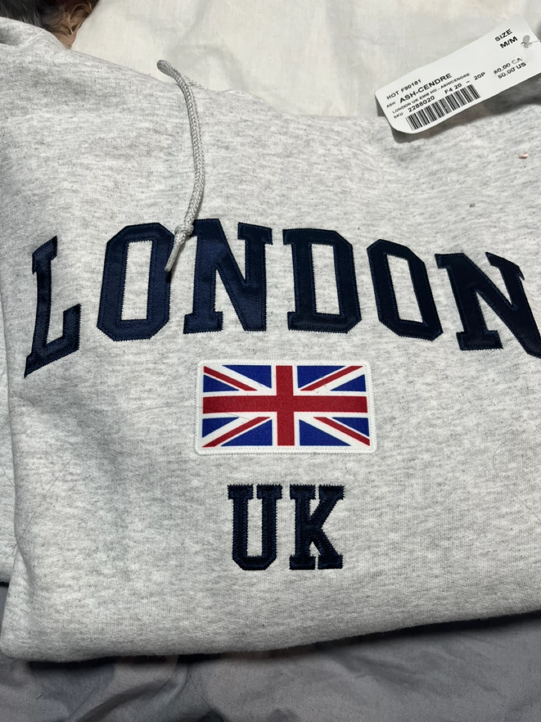 Grey London UK Embroidered Hoodie