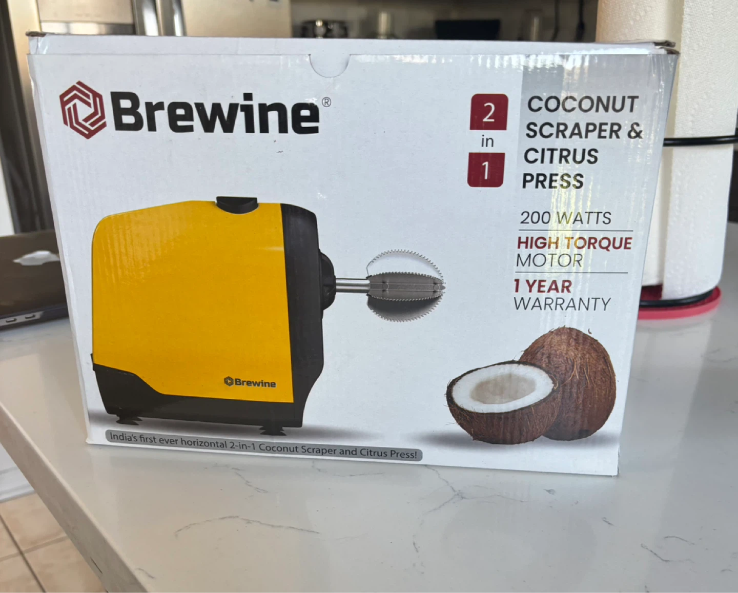 Brewine 2-in-1 Electric Coconut Scraper & Citrus Press