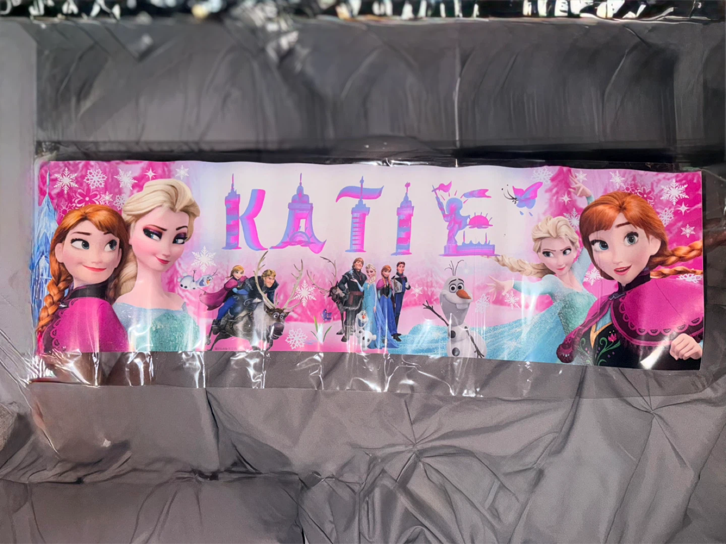 Personalized Frozen "Katie" Birthday Banner ⚽️