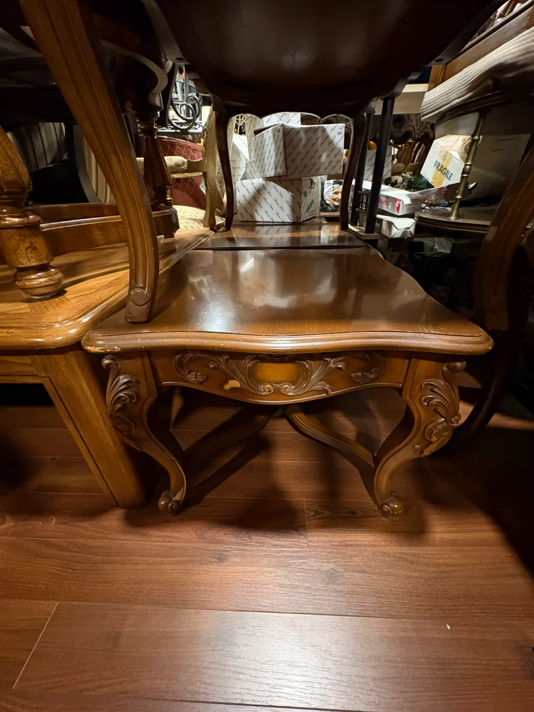 Vintage Ornate Wooden Side Table - photo 3