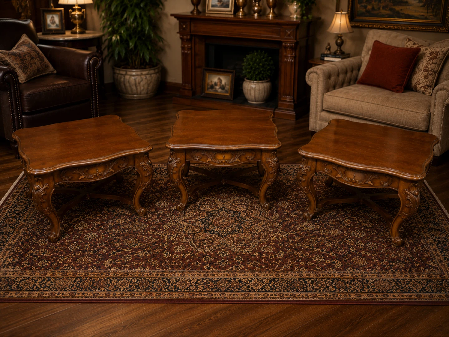 Vintage Ornate Wooden Side Table