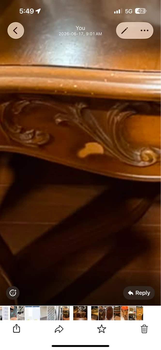 Vintage Ornate Wooden Side Table - photo 2