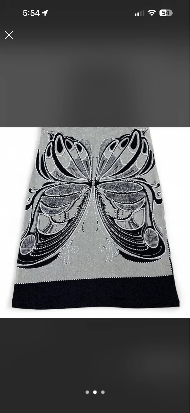 Grey Butterfly Print Tube Top - Size S/M - photo 2
