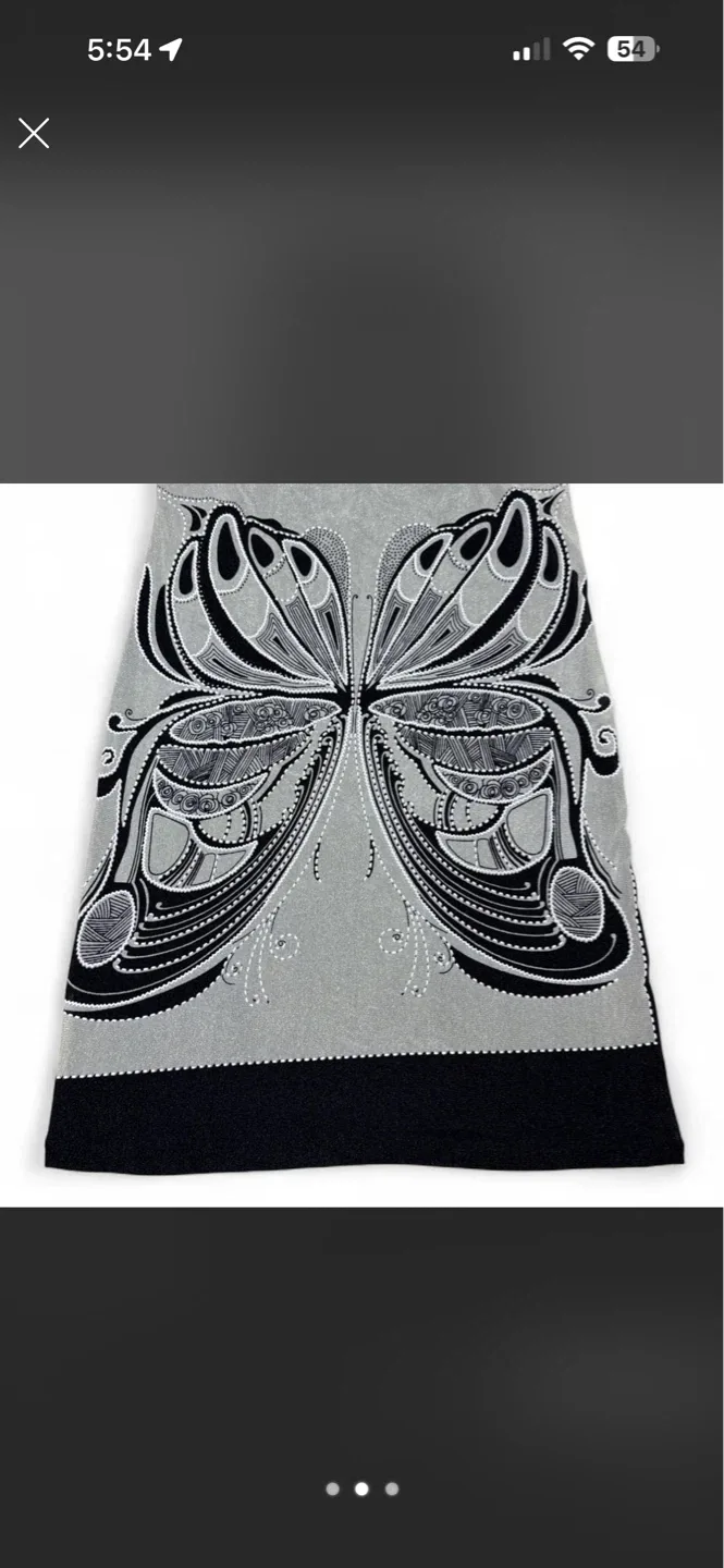 Grey Butterfly Print Tube Top - Size S/M - photo 2