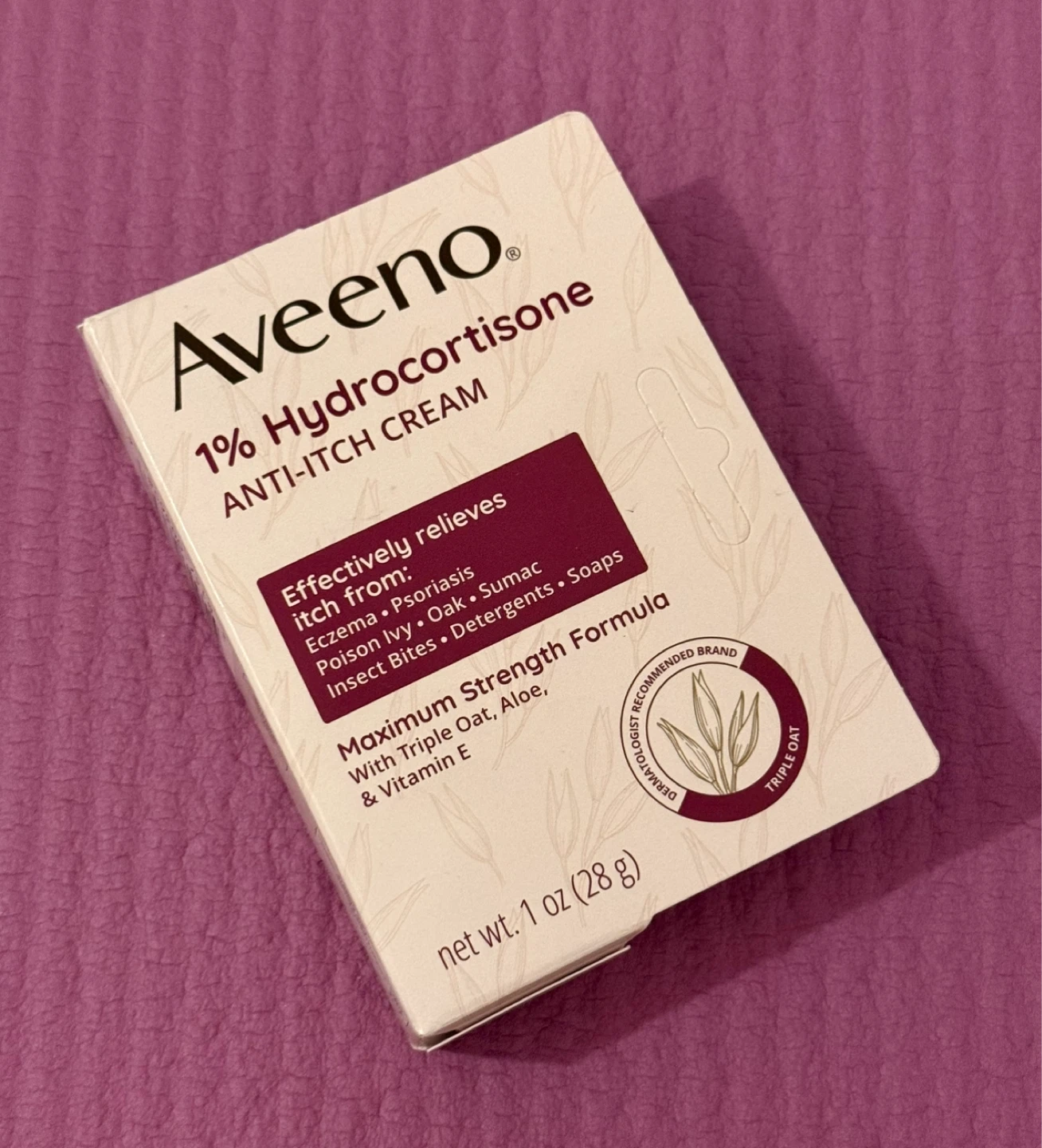 NEW⚽️Aveeno 1% Hydrocortisone Anti-Itch Cream - 1 oz