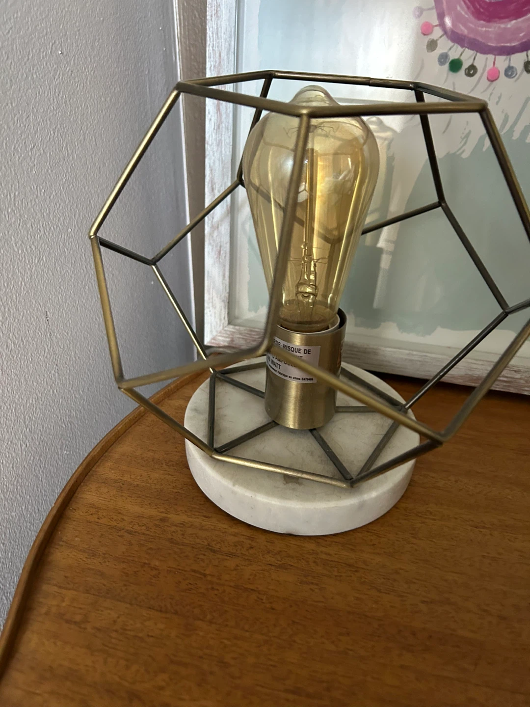 Geometric Cage Table Lamp with Edison Bulb
