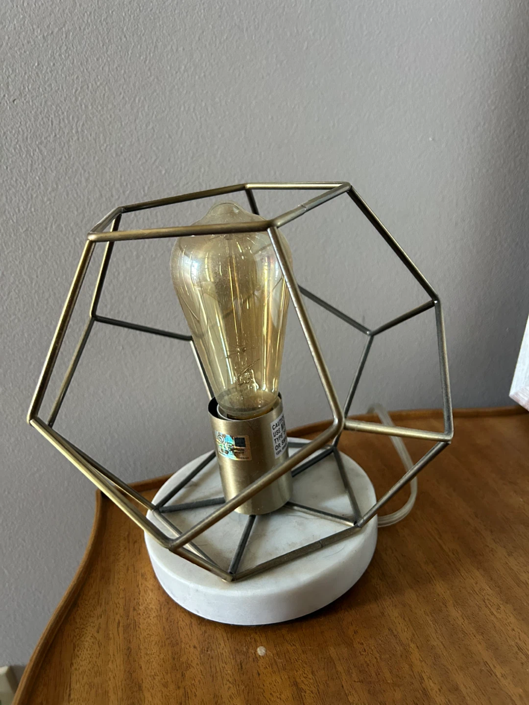 Geometric Cage Table Lamp with Edison Bulb - photo 2