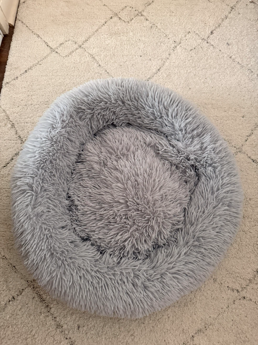 Fluffy Grey Pet Bed