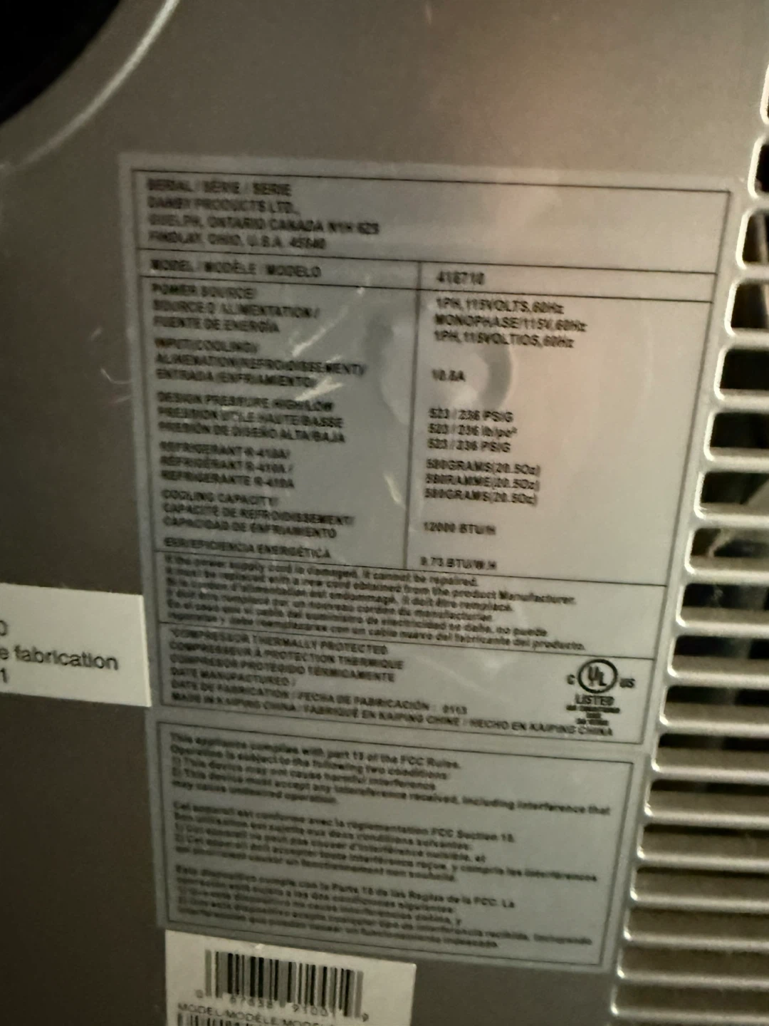 Danby / Idylis Portable Air Conditioner remote  12,000 BTU - photo 3