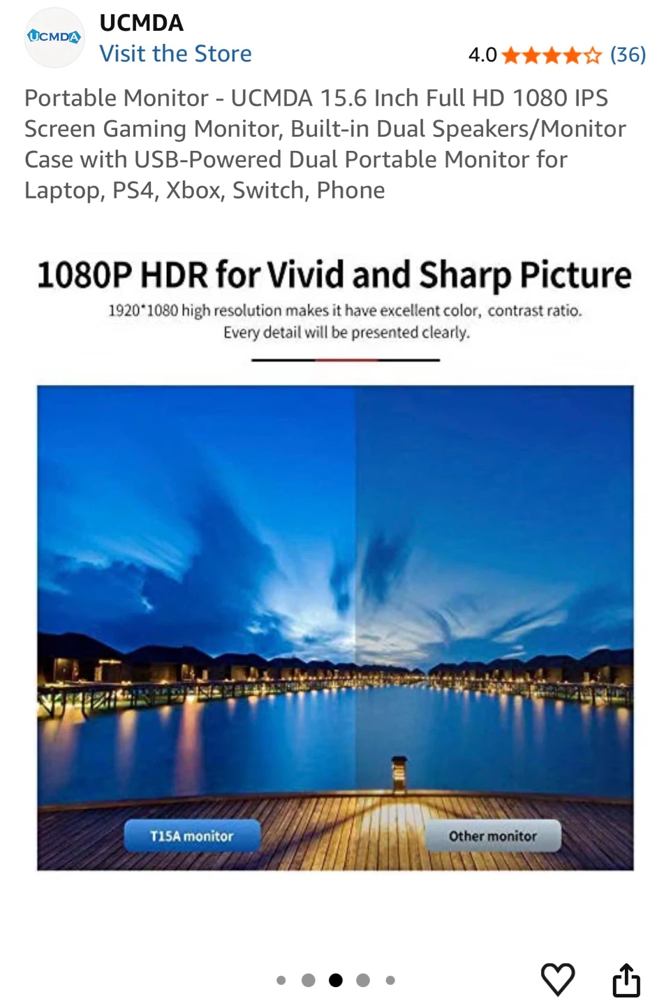 UCMDA 15.6 Inch Full HD Portable Monitor - photo 3