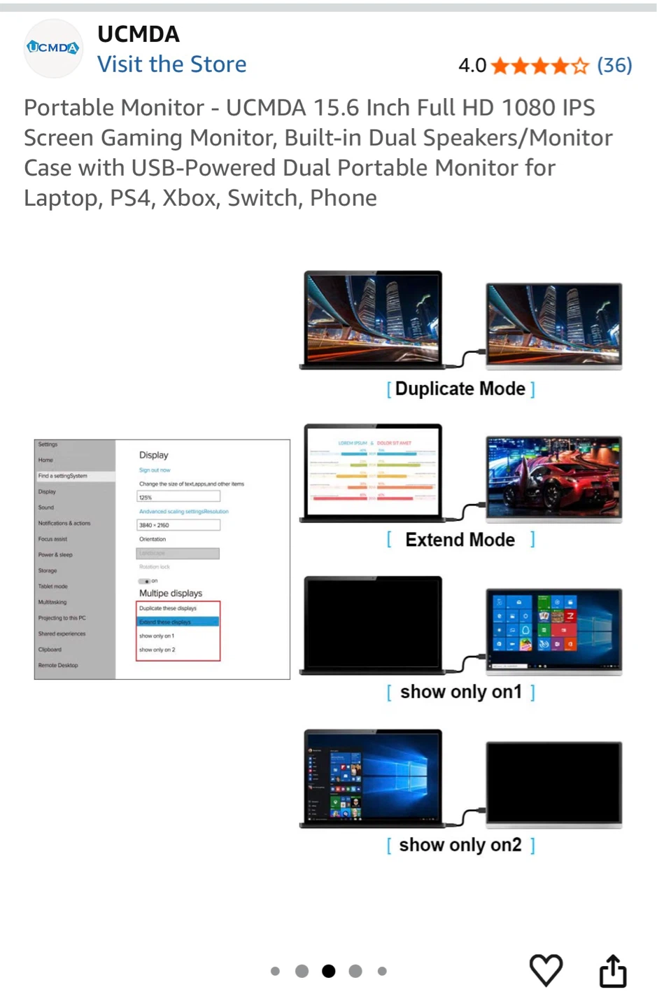 UCMDA 15.6 Inch Full HD Portable Monitor - photo 2