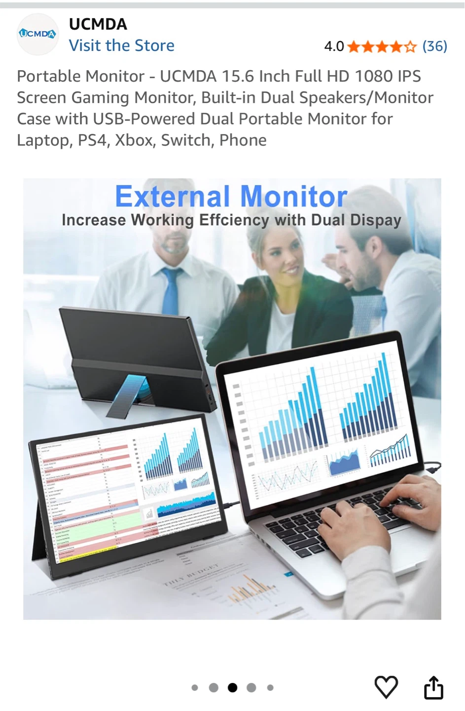 UCMDA 15.6 Inch Full HD Portable Monitor - photo 5