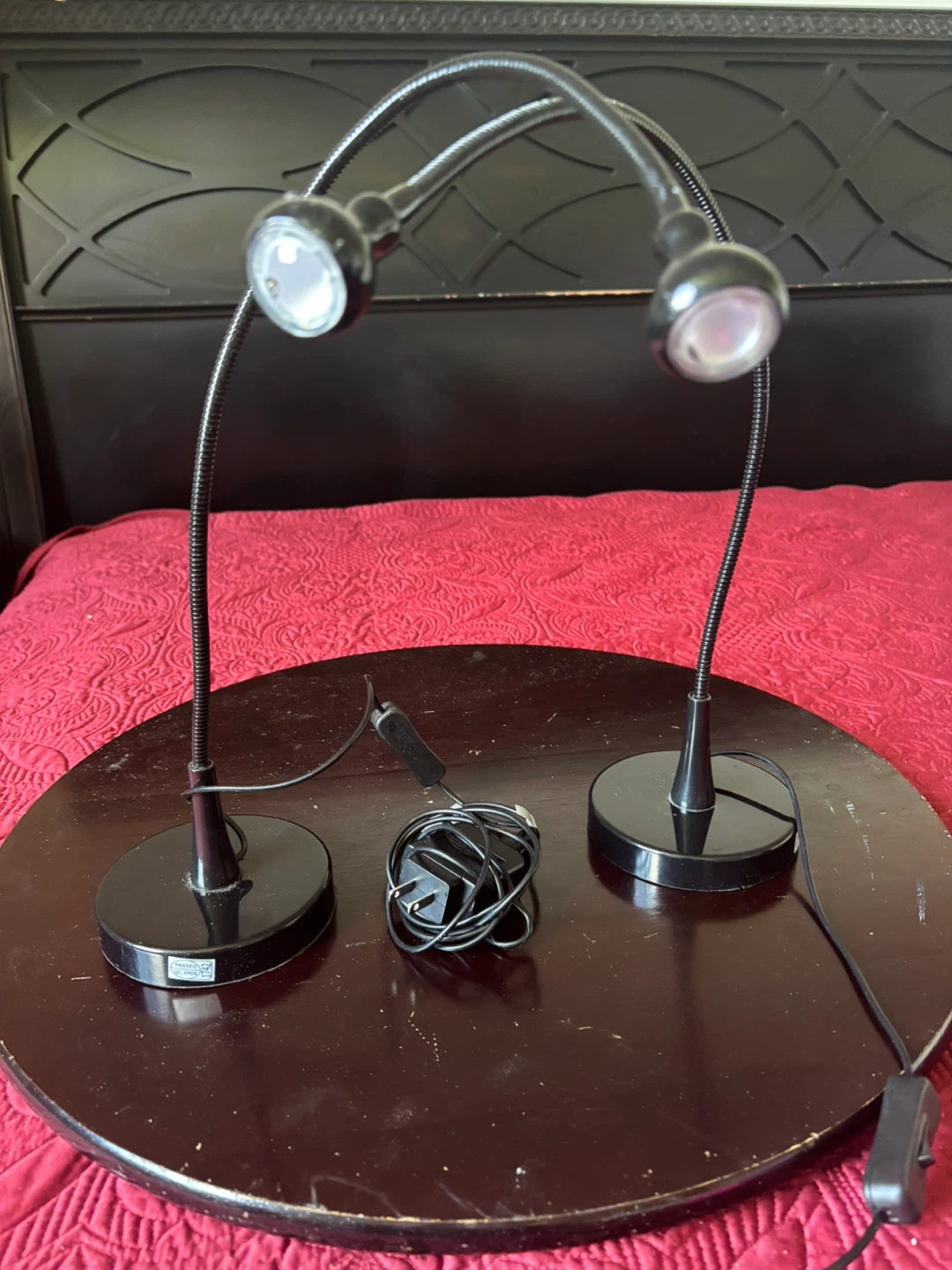 Black Double Gooseneck Desk Lamp