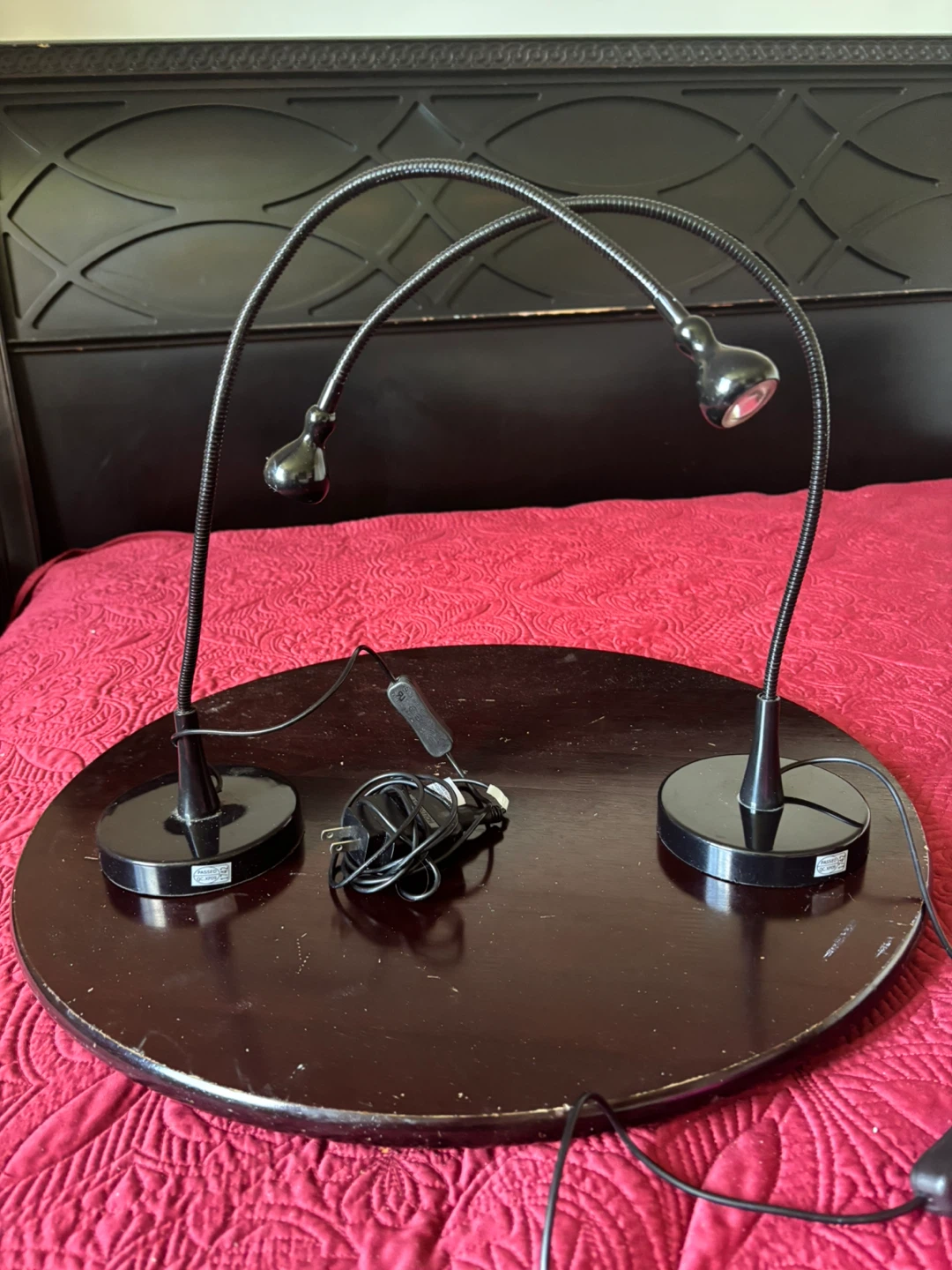 Black Double Gooseneck Desk Lamp - photo 2