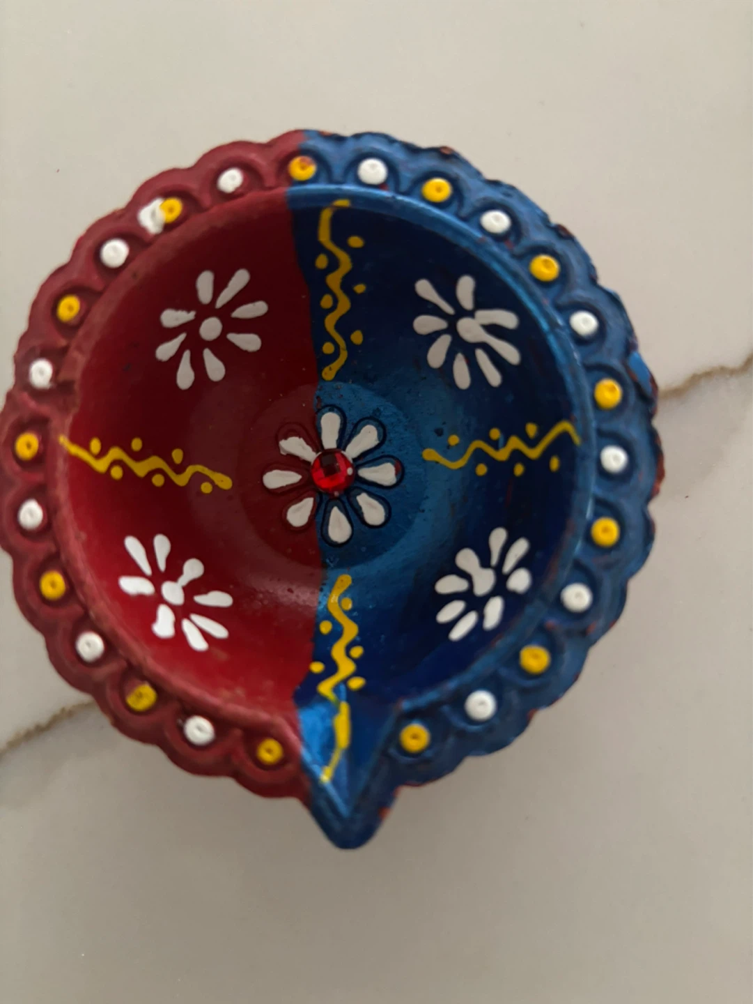 Set of 4 Decorative Clay Diyas ⚽