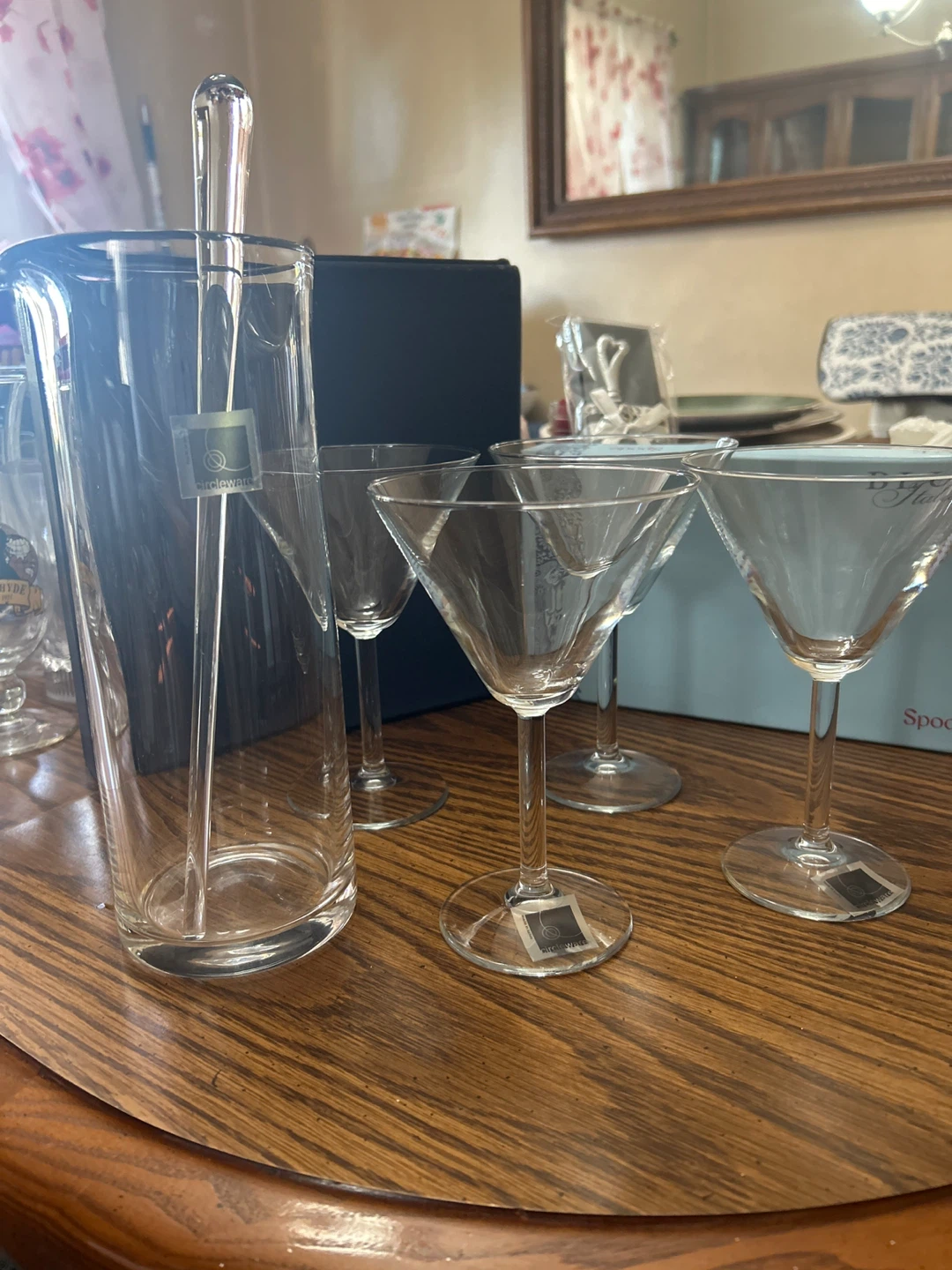 Circleware Martini Glasses & Pitcher Set