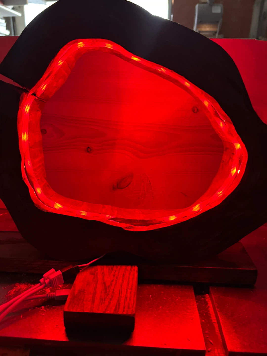Unique Wood Slice LED Lamp