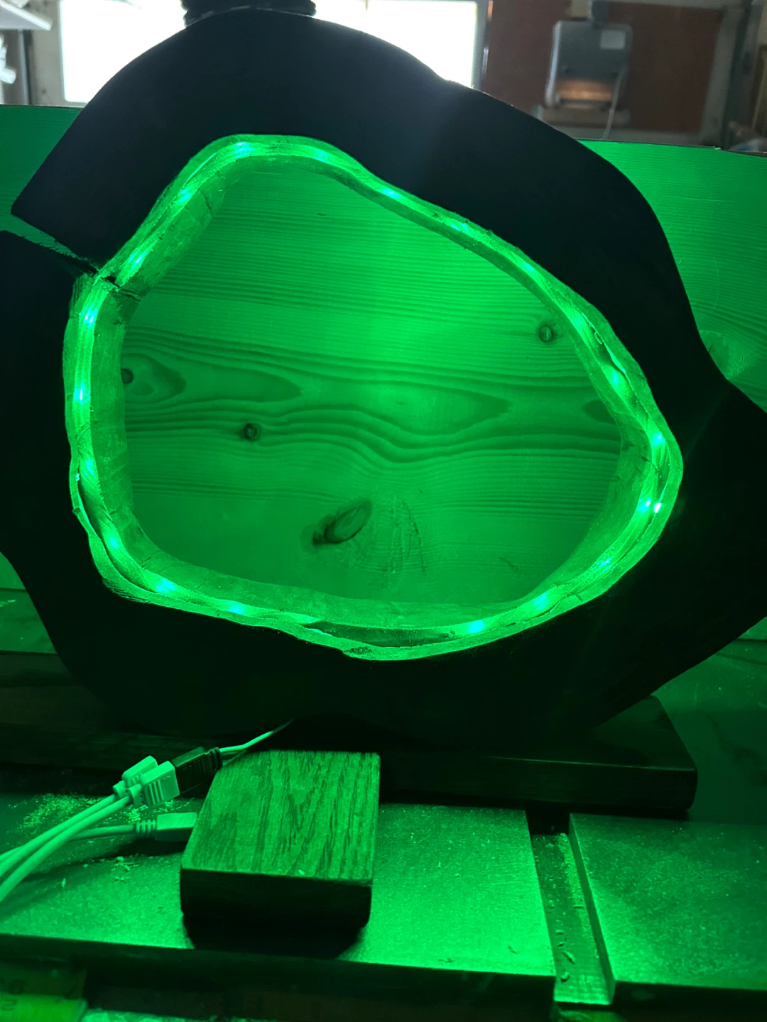 Unique Wood Slice LED Lamp - photo 2
