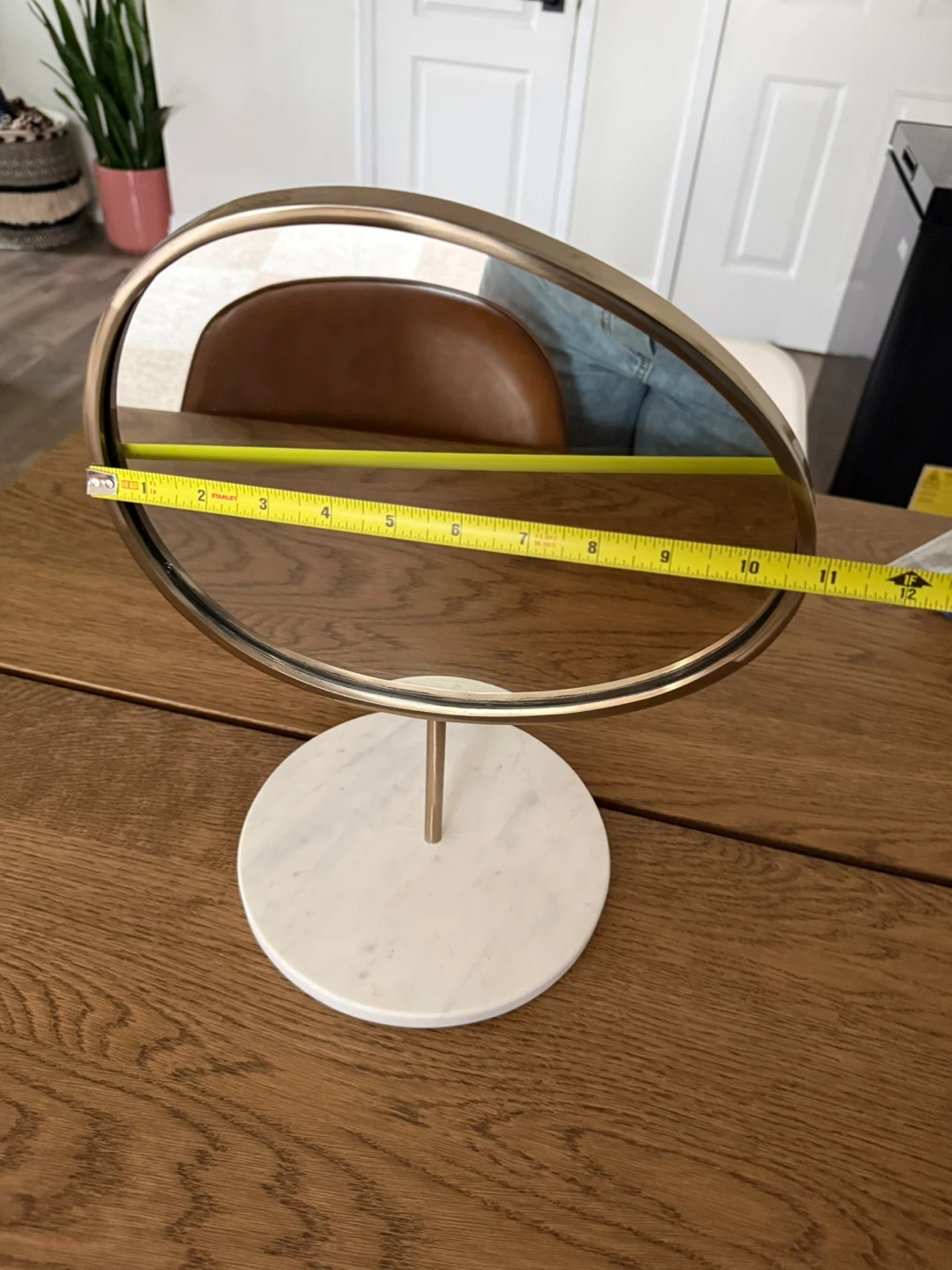 Oval Vanity Mirror with Marble Base - photo 4