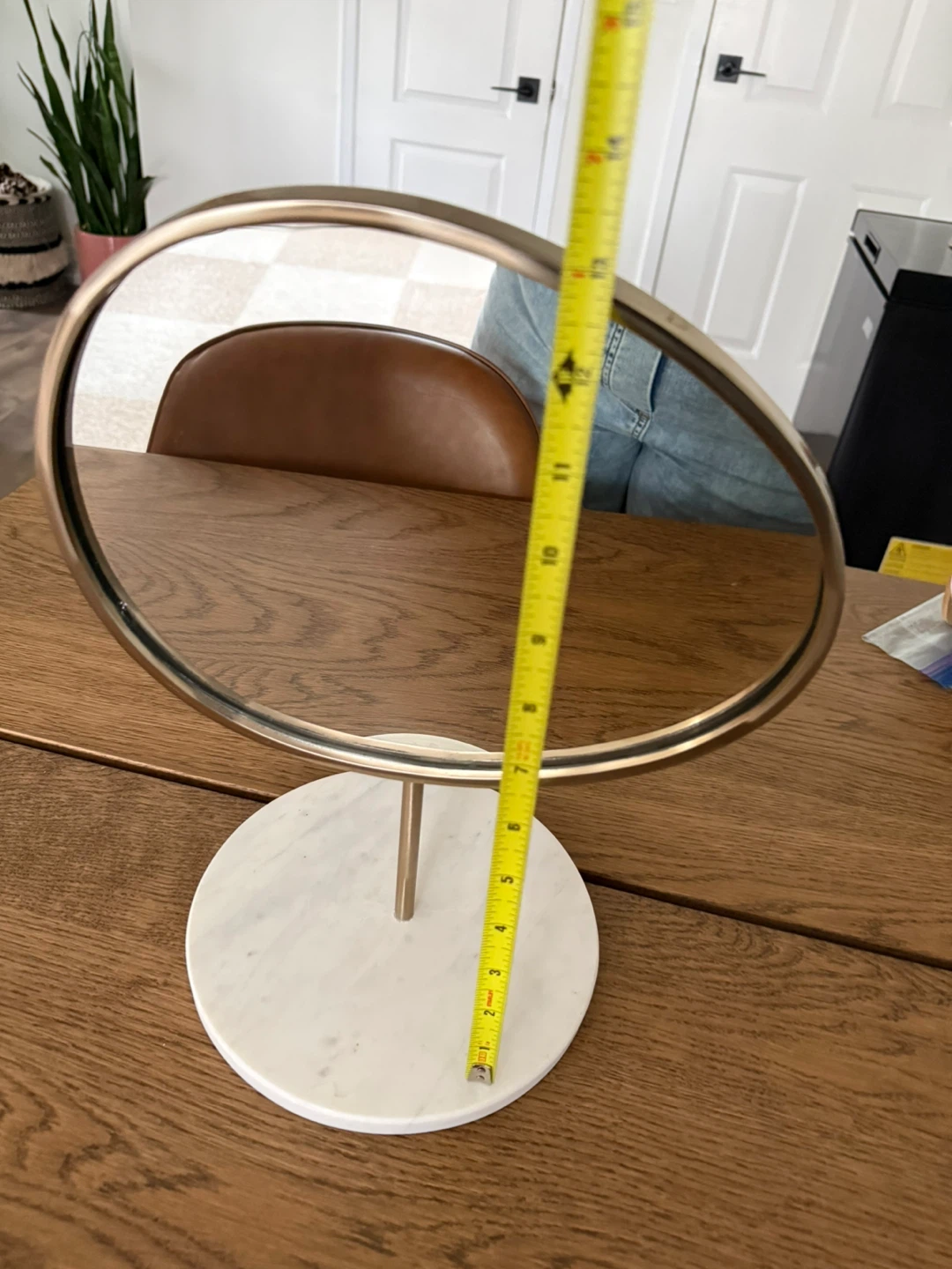 Oval Vanity Mirror with Marble Base - photo 3
