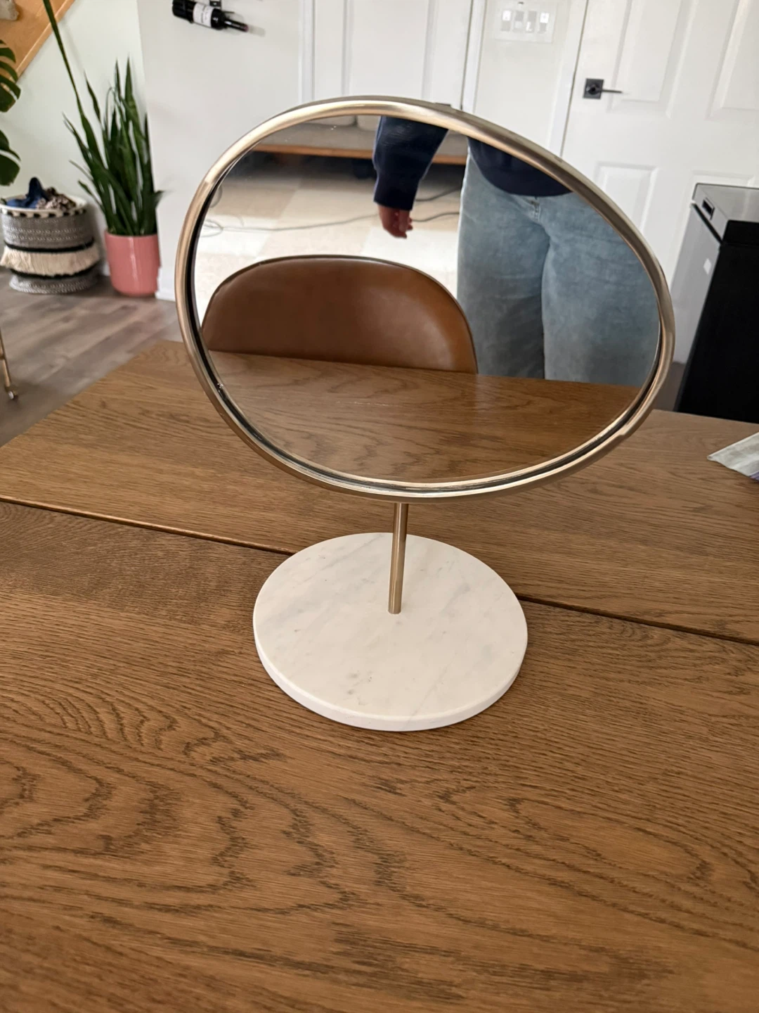 Oval Vanity Mirror with Marble Base - photo 2