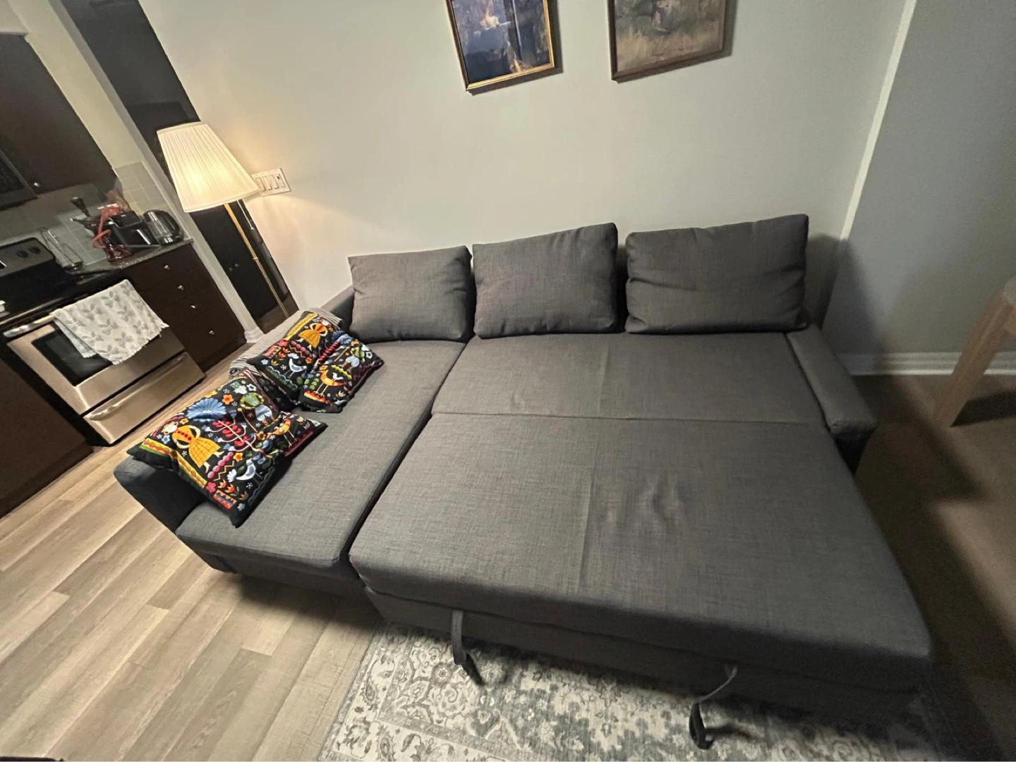 Grey Sectional Sofa Bed with Storage - photo 4