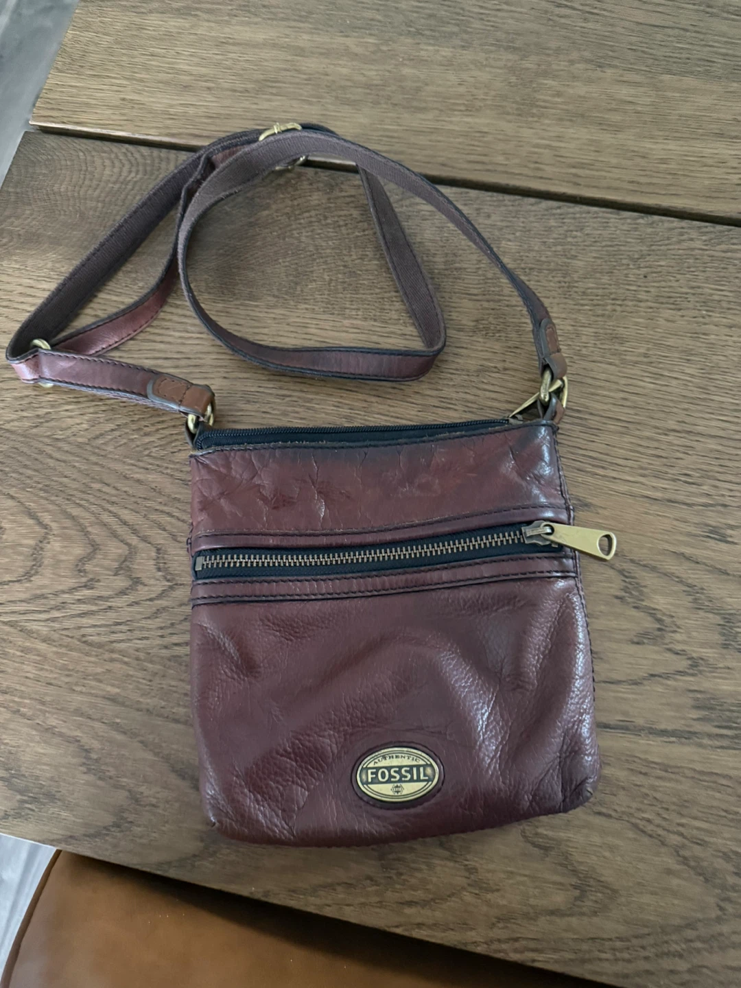 Fossil Brown Leather Crossbody Bag