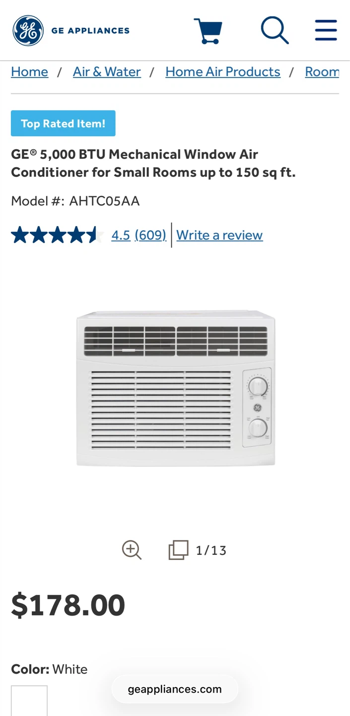 GE Window Air Conditioner - photo 2