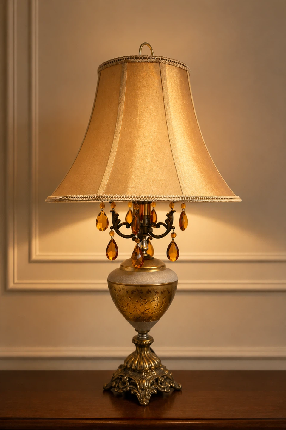 Vintage Style Table Lamp with Beaded Accents - photo 2
