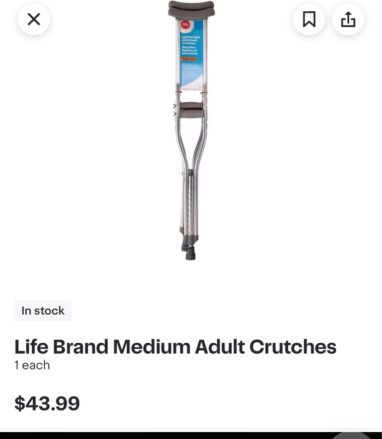 ⚽️ Life Brand Medium Adult Crutches