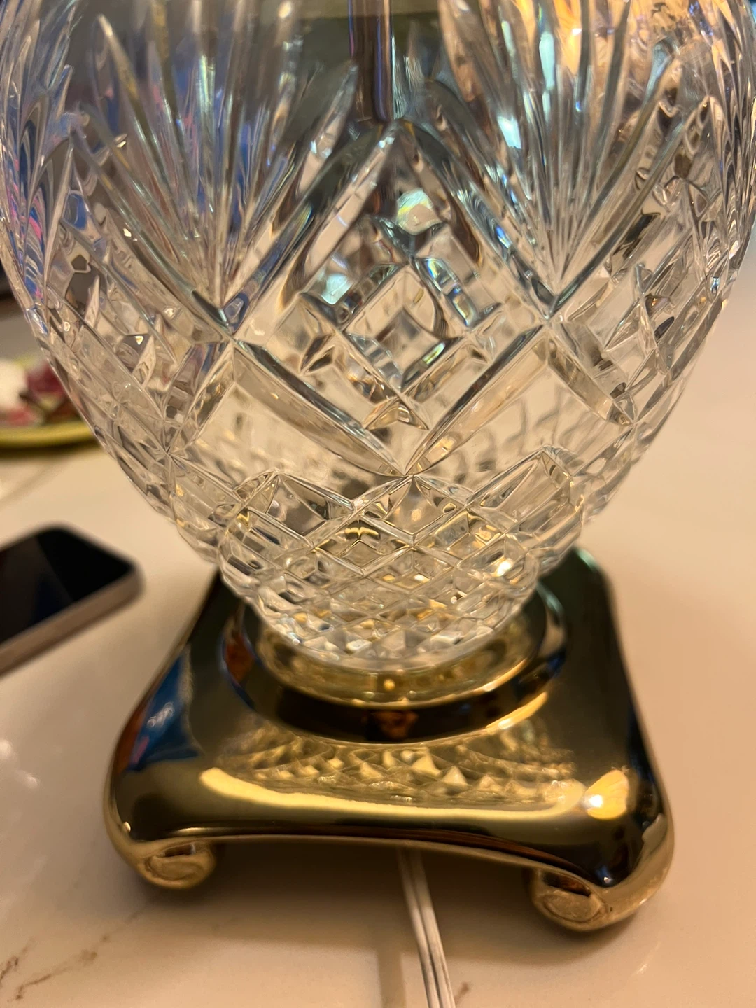 Crystal Table Lamp with Linen Shade - photo 3