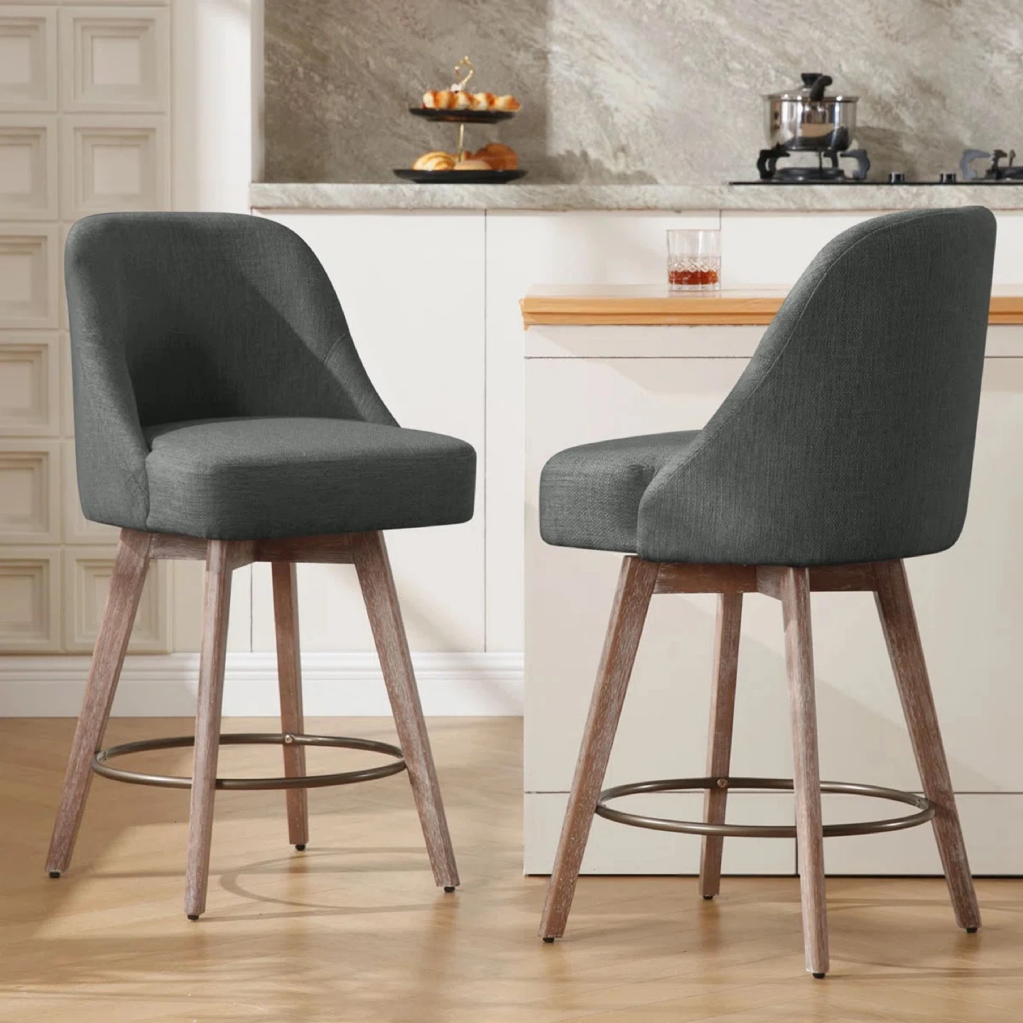 New Counter Height Swivel Bar Stools (Set of 2) - photo 2