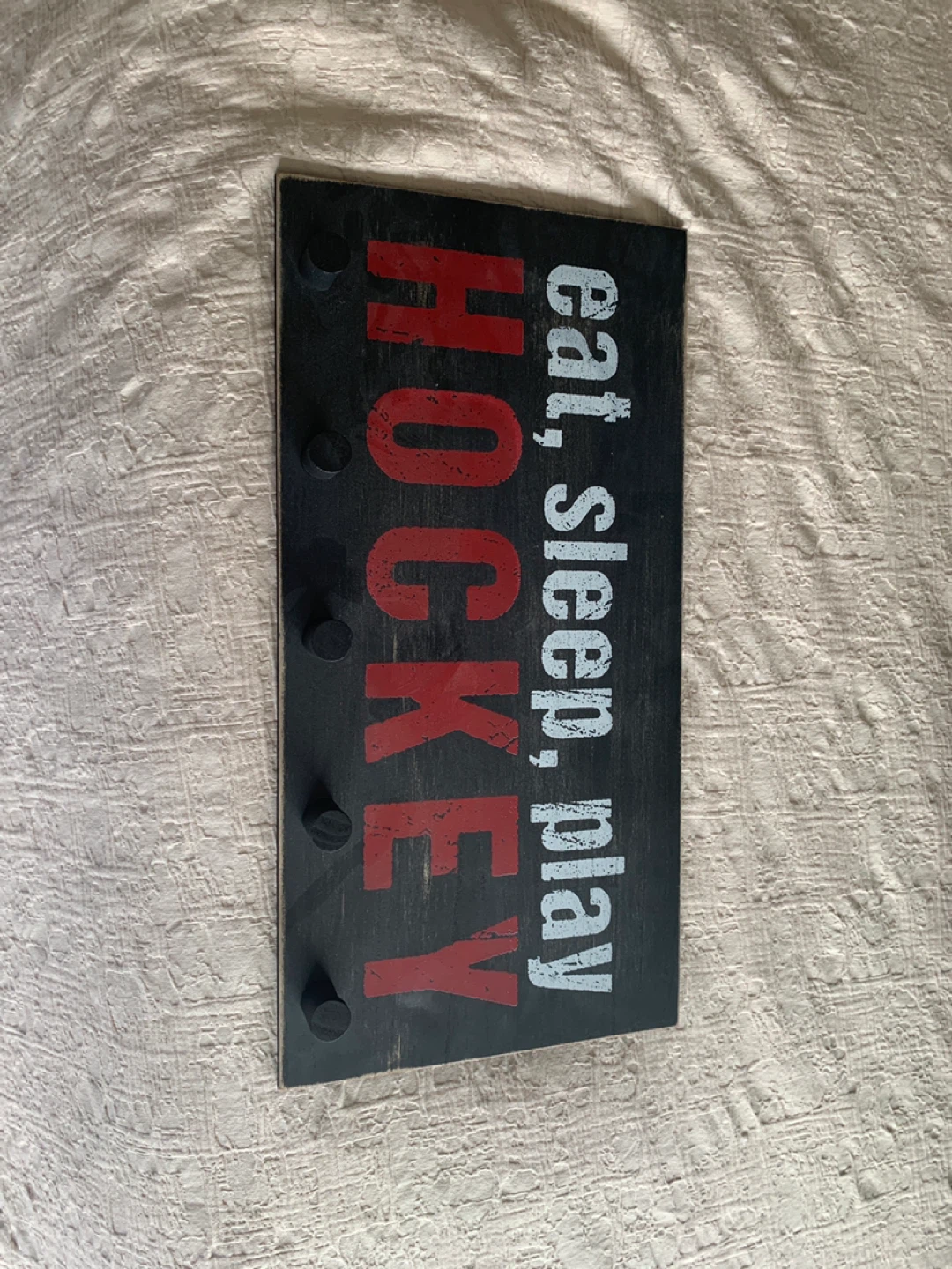 Hockey Eat Sleep Play Key Holder Wall Decor