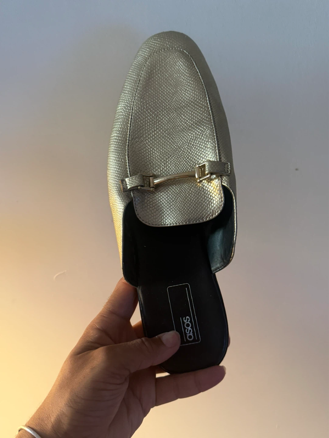 ASOS Gold Metallic Mules Size 7 - photo 3