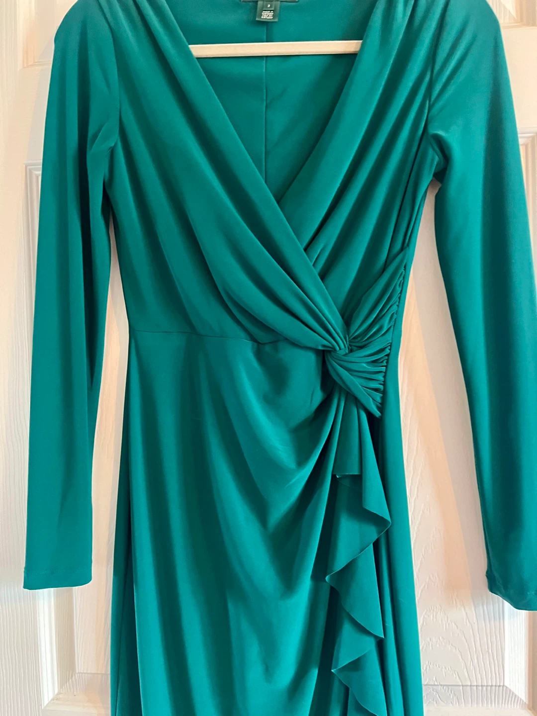 Lauren Ralph Lauren Women's Green Ruched Knot Midi Dress - photo 2
