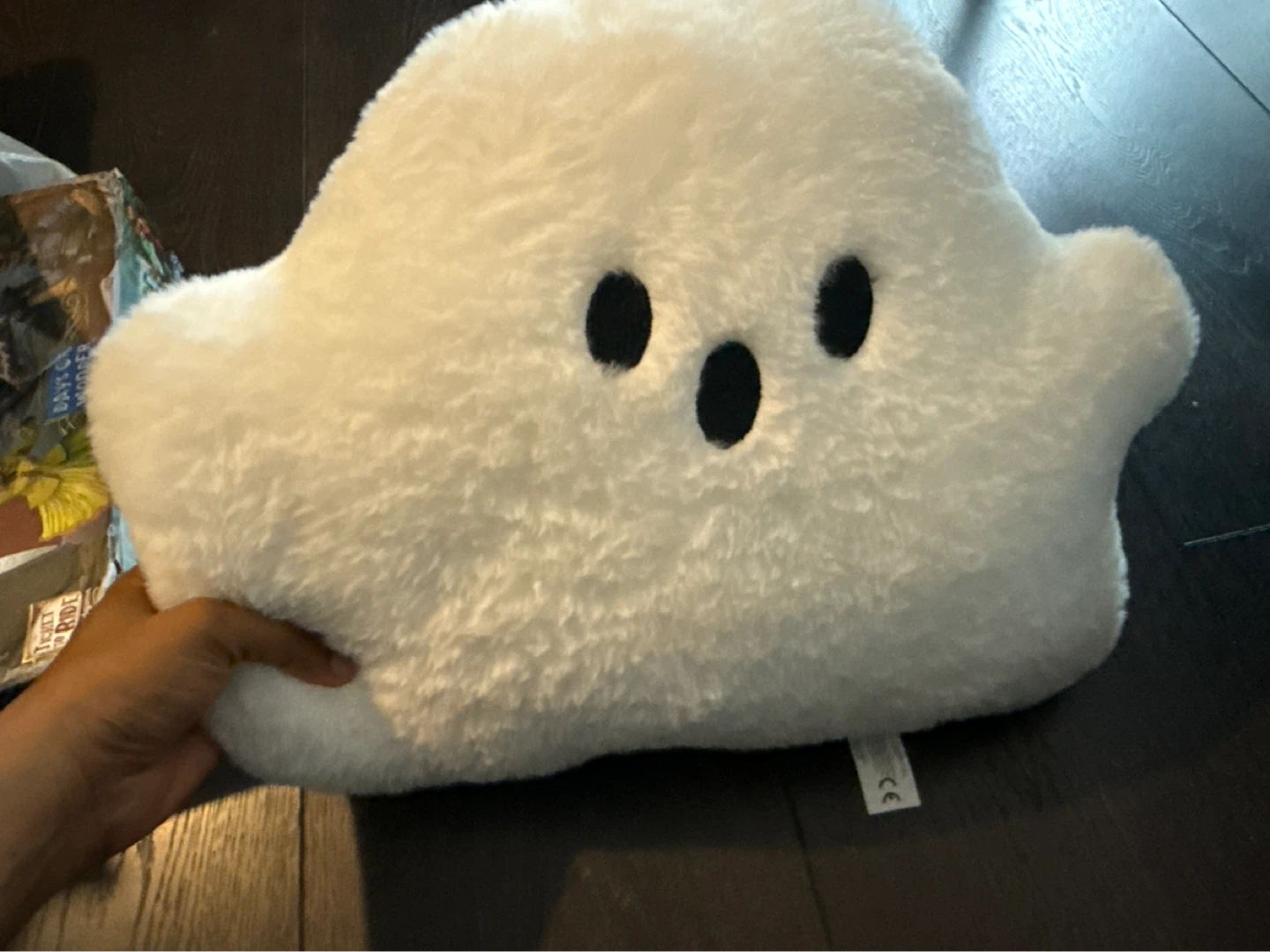 White Fluffy Ghost Plush Pillow