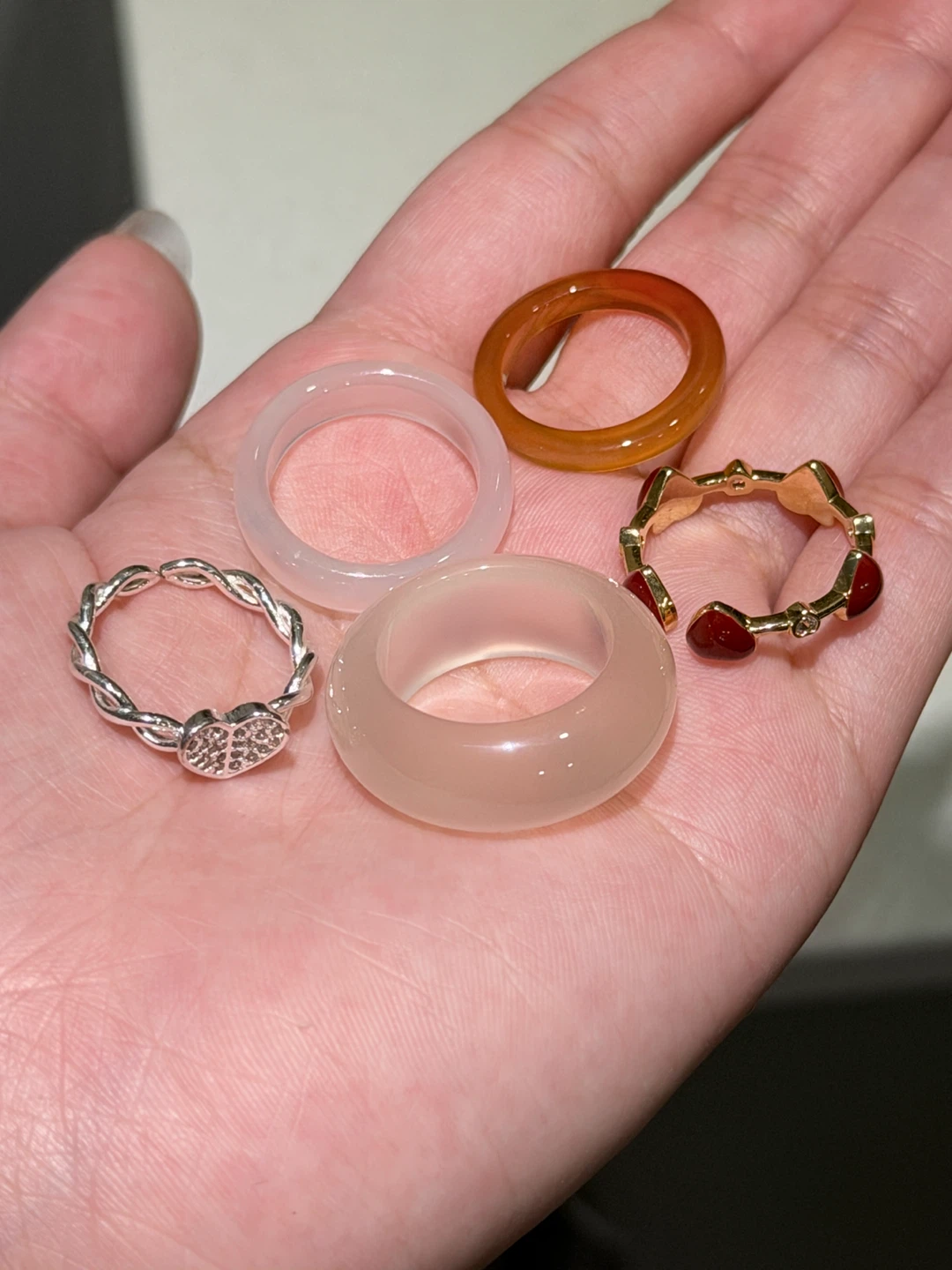 Rings - natural agate rings, or 925 sliver
