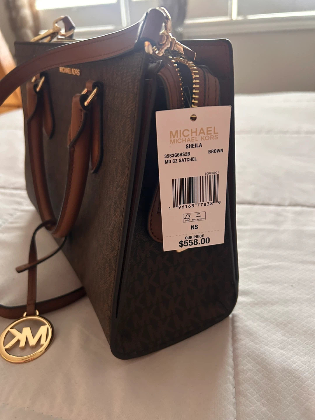 Michael Kors Sheila MD CZ Satchel Brown - photo 2
