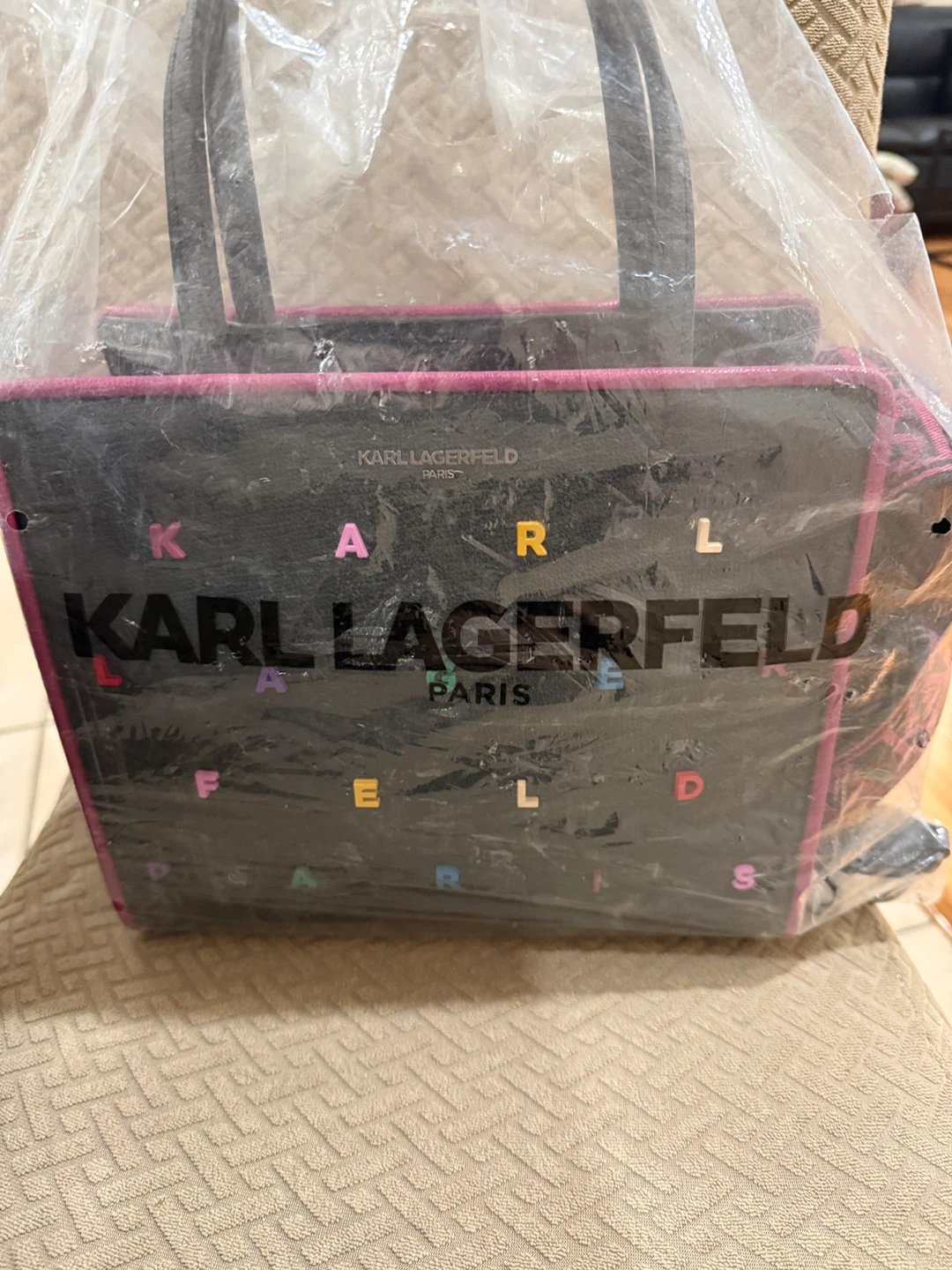 Karl Lagerfeld Tote Bag with Letter Embellishments