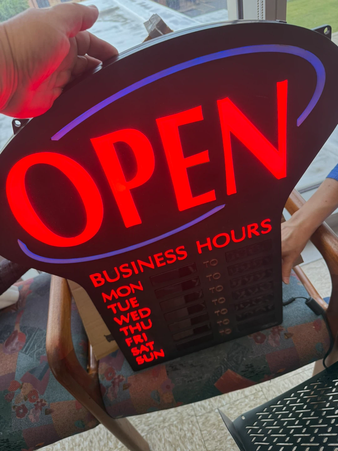 LED Open Sign with Business Hours - photo 2