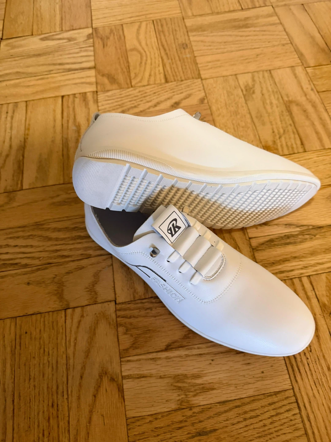 White Leather Fashion Sneakers Size 43 - photo 3